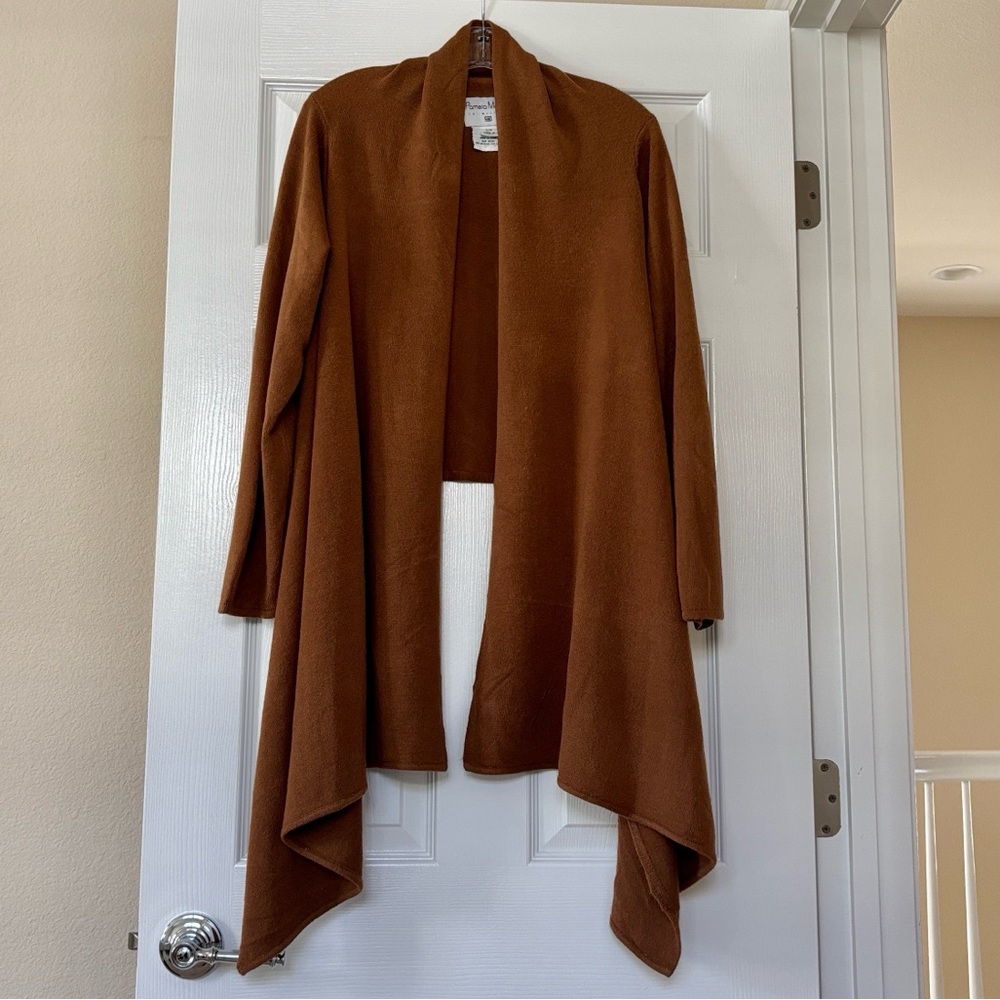 Pamela McCoy Brown Open Front Shrug
